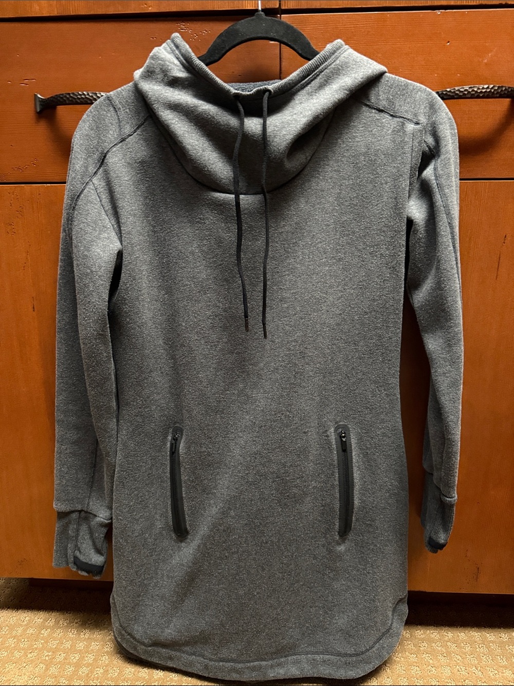 Athleta Hoodie Dress - Charcoal Gray